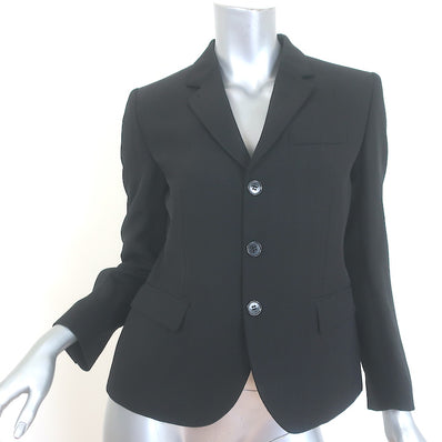 Marni Blazer Black Silk-Blend Size 40 Three-Button Jacket