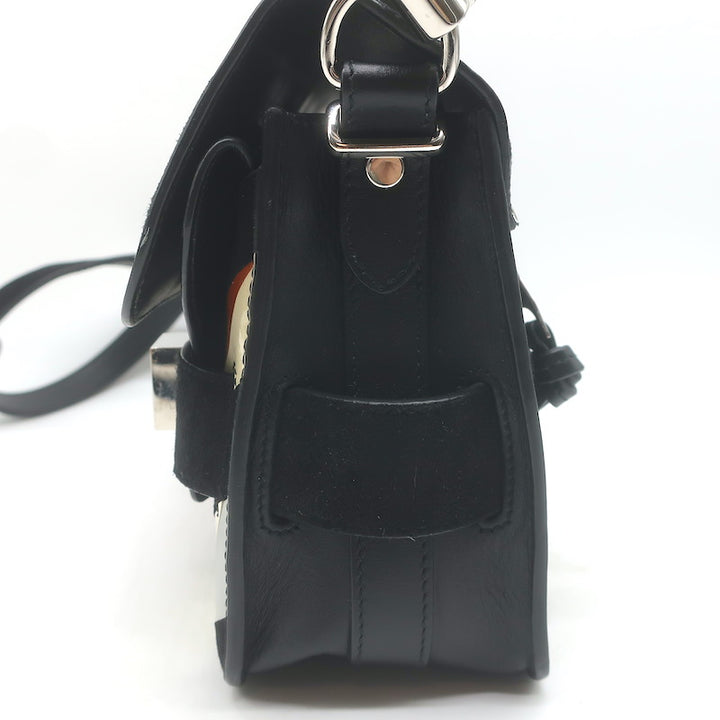 Proenza Schouler PS11 Mini Classic Striped Crossbody Bag Patent Leather &amp; Suede