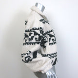 Isabel Marant Etoile Mackensy Fuzzy Jacket Ecru/Black Printed Sherpa Size 34