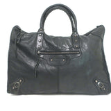 Balenciaga Classic Weekender Bag Black Leather Extra Large Tote