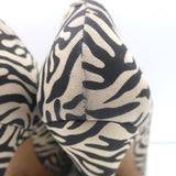 Dries Van Noten Jeweled Zebra Print Suede Pumps Size 39 Pointed Toe Heels