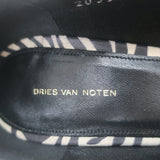 Dries Van Noten Jeweled Zebra Print Suede Pumps Size 39 Pointed Toe Heels