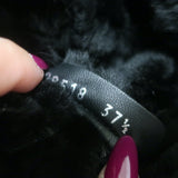 Chanel 12A CC Quilted Shearling Boots Black Suede Size 37.5 NEW