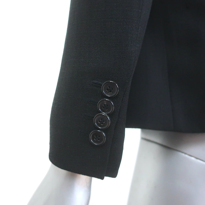 Marni Blazer Black Silk-Blend Size 40 Three-Button Jacket