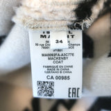 Isabel Marant Etoile Mackensy Fuzzy Jacket Ecru/Black Printed Sherpa Size 34