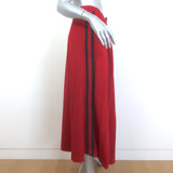 Gucci Side-Stripe Pleated Midi Skirt Red Technical Jersey Size Large