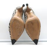Dries Van Noten Jeweled Zebra Print Suede Pumps Size 39 Pointed Toe Heels
