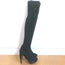 Jil Sander Platform Thigh High Sock Boots Black Stretch Knit Size 37