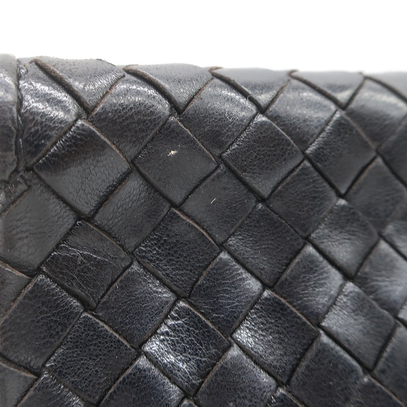 Vintage Bottega Veneta Intrecciato Tassel Mini Crossbody Bag Black Leather