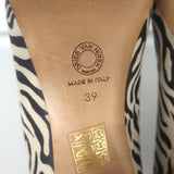 Dries Van Noten Jeweled Zebra Print Suede Pumps Size 39 Pointed Toe Heels