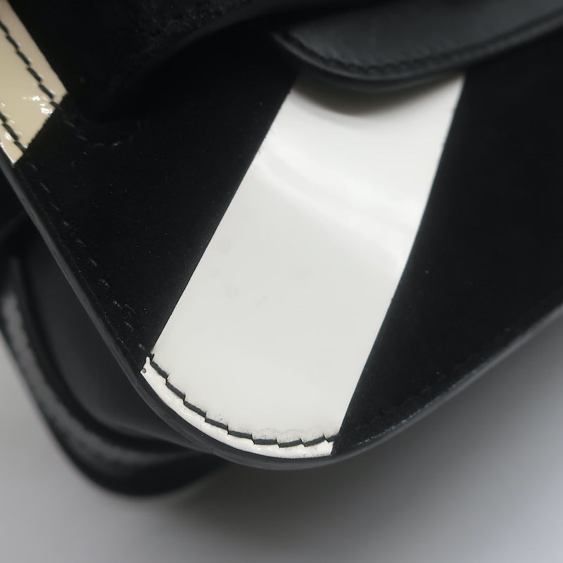 Proenza Schouler PS11 Mini Classic Striped Crossbody Bag Patent Leather &amp; Suede