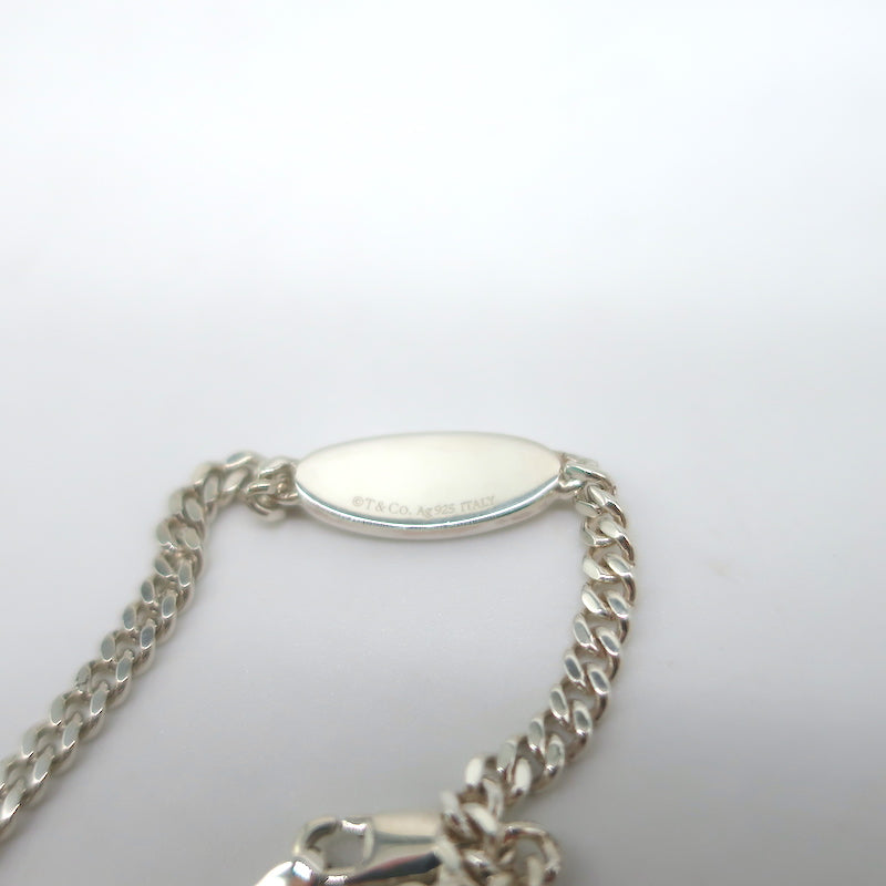 Tiffany &amp; Co. Return to Tiffany Oval I.D. Bracelet Sterling Silver Diamonds NEW