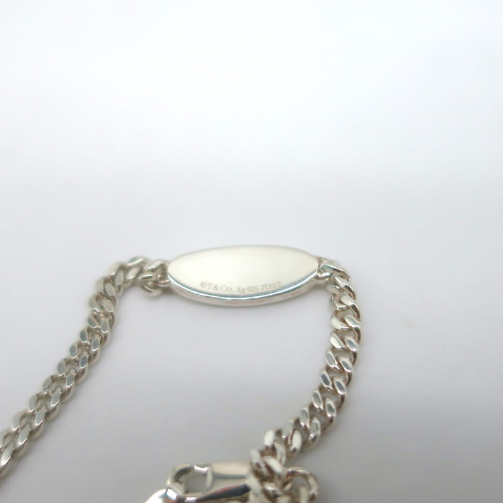 Tiffany &amp; Co. Return to Tiffany Oval I.D. Bracelet Sterling Silver Diamonds NEW