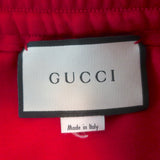 Gucci Side-Stripe Pleated Midi Skirt Red Technical Jersey Size Large