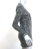 Burberry Sequined Cardigan Gray Wool Size Extra Small V-Neck Sweater