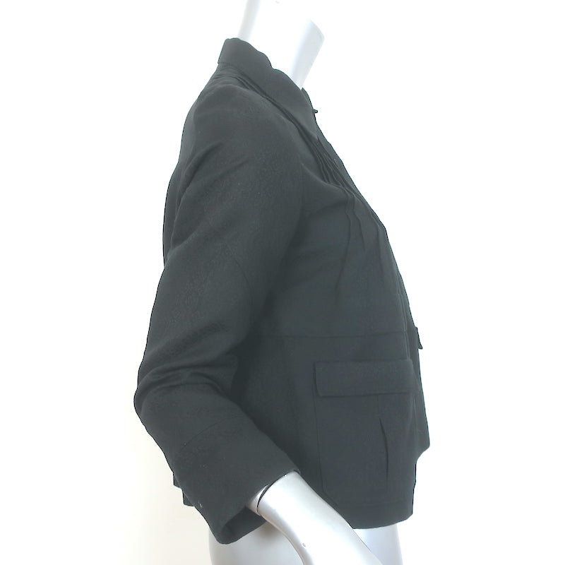 Miu Miu Jacquard Pleated Shirt Jacket Black Size 38
