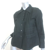 Miu Miu Jacquard Pleated Shirt Jacket Black Size 38