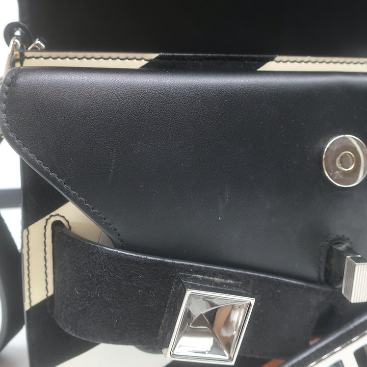 Proenza Schouler PS11 Mini Classic Striped Crossbody Bag Patent Leather &amp; Suede