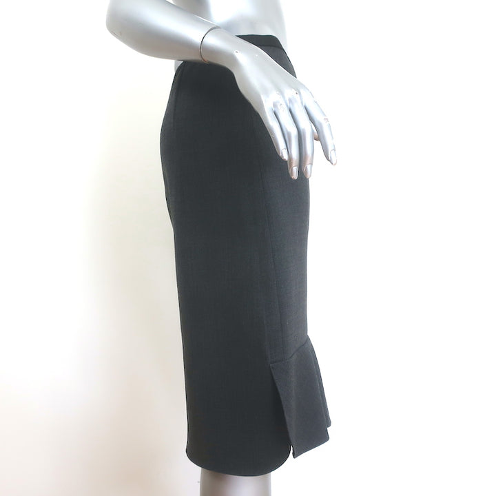 Marni Tulip Hem Skirt Gray Stretch Wool Size 40