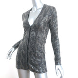 Burberry Sequined Cardigan Gray Wool Size Extra Small V-Neck Sweater