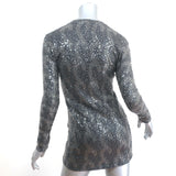 Burberry Sequined Cardigan Gray Wool Size Extra Small V-Neck Sweater