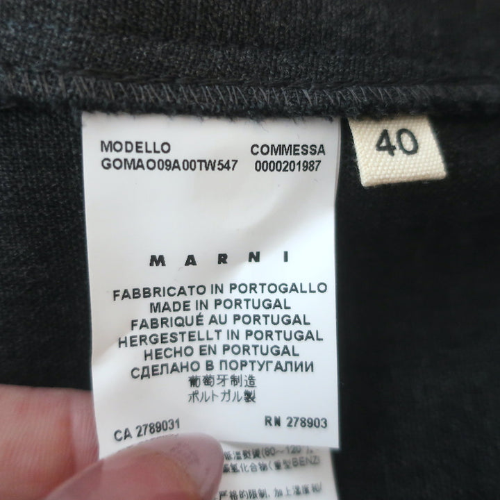 Marni Tulip Hem Skirt Gray Stretch Wool Size 40