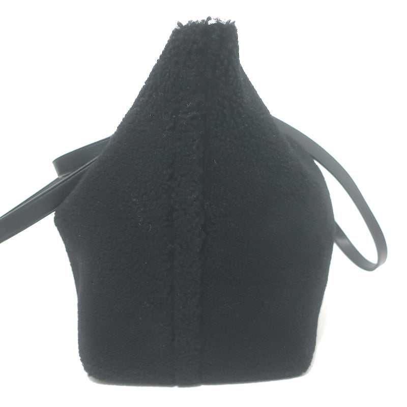 AllSaints Allington Shearling Tote Black Extra Large Shoulder Bag