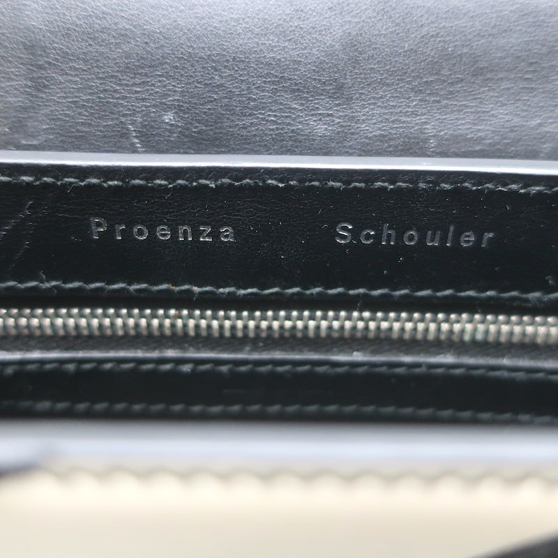 Proenza Schouler PS11 Mini Classic Striped Crossbody Bag Patent Leather &amp; Suede
