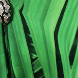 Roberto Cavalli Leaf Print Silk Kaftan Green Size 38 Cutout-Back Maxi Dress