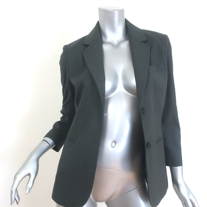The Row Schoolboy Jacket Grey Wool Size 6 Two-Button Jacket