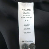 FRAME Shirred Sleeve Blouse Black Silk Size Small Button-Up Top NEW