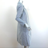 Marni Seersucker Coat Blue/White Striped Cotton Size 40 Open-Front Jacket NEW