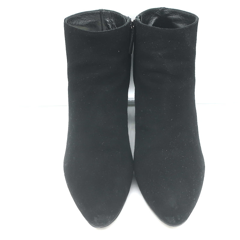 Prada Ankle Boots Black Suede Size 37 Hidden Platform Booties