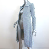 Marni Seersucker Coat Blue/White Striped Cotton Size 40 Open-Front Jacket NEW