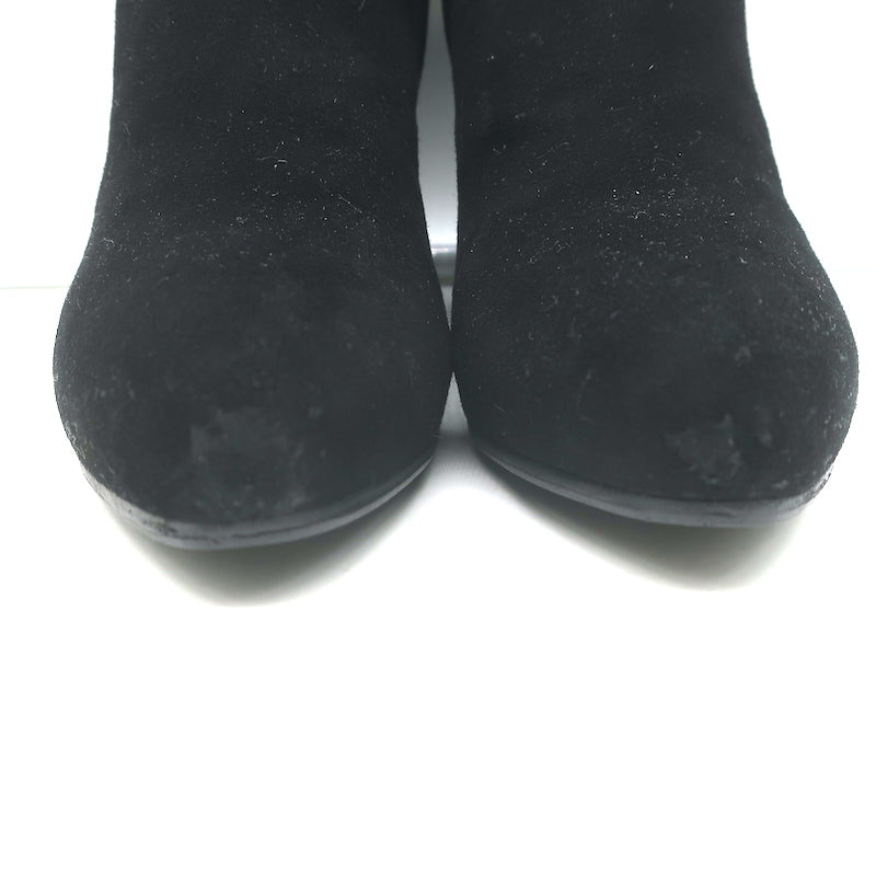 Prada Ankle Boots Black Suede Size 37 Hidden Platform Booties