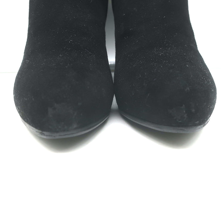 Prada Ankle Boots Black Suede Size 37 Hidden Platform Booties