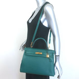 Hermes Kelly 32 Bag Malachite Togo Leather Gold Hardware