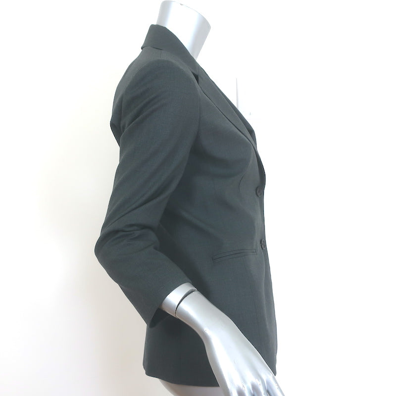 The Row Schoolboy Jacket Grey Wool Size 6 Two-Button Jacket