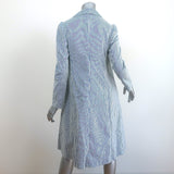 Marni Seersucker Coat Blue/White Striped Cotton Size 40 Open-Front Jacket NEW