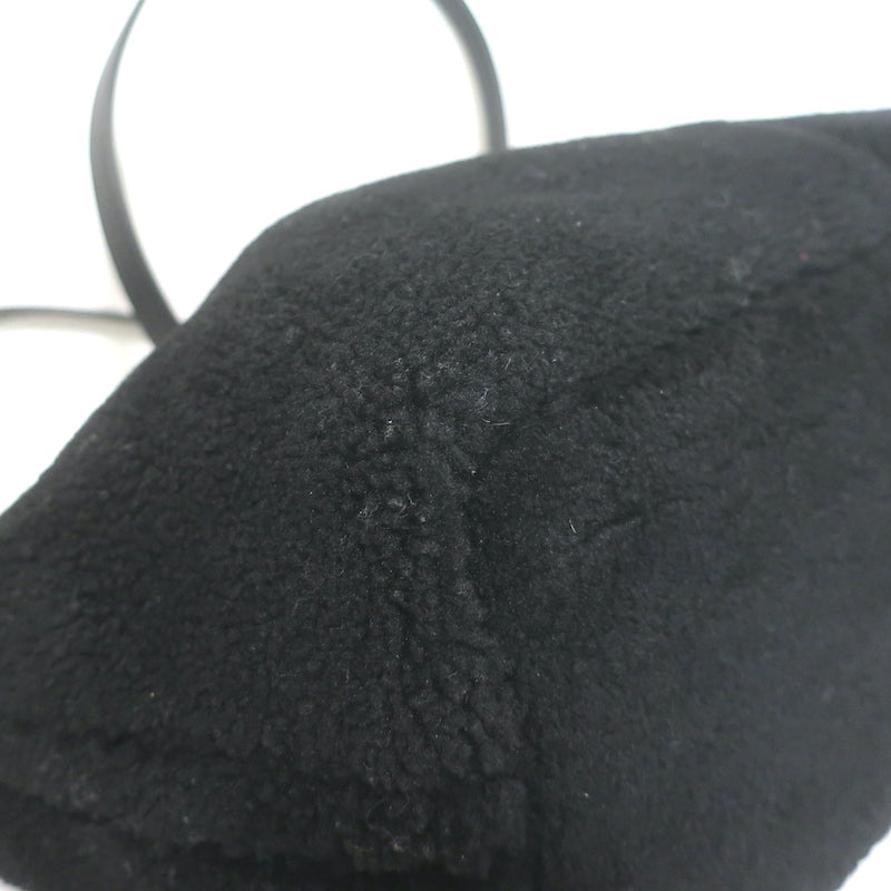 AllSaints Allington Shearling Tote Black Extra Large Shoulder Bag