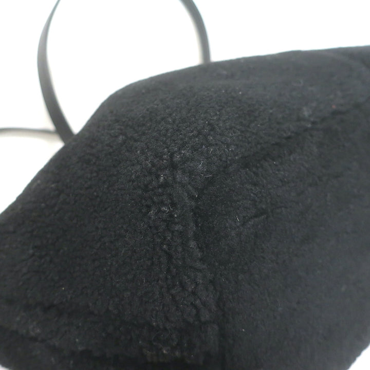 AllSaints Allington Shearling Tote Black Extra Large Shoulder Bag