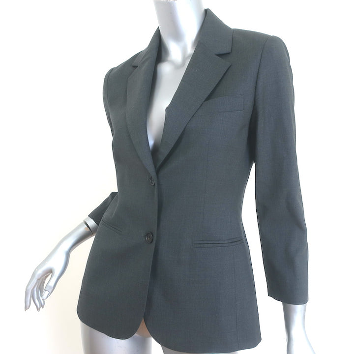 The Row Schoolboy Jacket Grey Wool Size 6 Two-Button Jacket