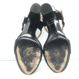 Dries Van Noten Mirrored-Heel Sandal Black Suede & Braided Leather Size 38.5