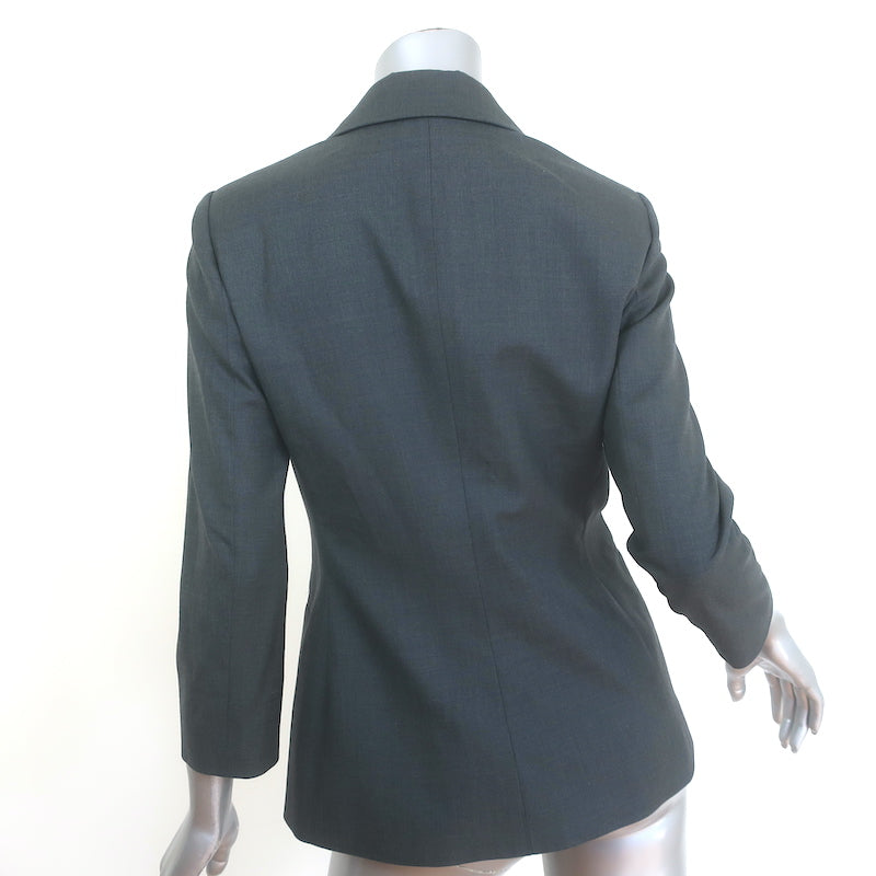 The Row Schoolboy Jacket Grey Wool Size 6 Two-Button Jacket