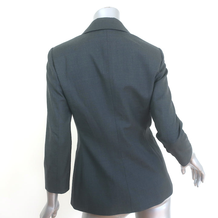 The Row Schoolboy Jacket Grey Wool Size 6 Two-Button Jacket