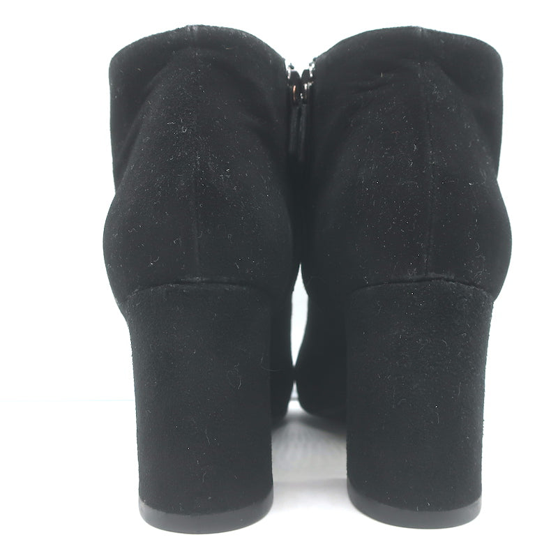 Prada Ankle Boots Black Suede Size 37 Hidden Platform Booties