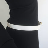 Balenciaga Heart Lock Skinny Belt White Leather Size 85