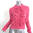 Smythe Crochet Ruffle Sweater Pink Alpaca Knit Size Small Crewneck Pullover NEW