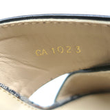 Louis Vuitton Mini Lin Crisscross Espadrille Wedges Blue Monogram Size 37.5 NEW