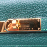 Hermes Kelly 32 Bag Malachite Togo Leather Gold Hardware